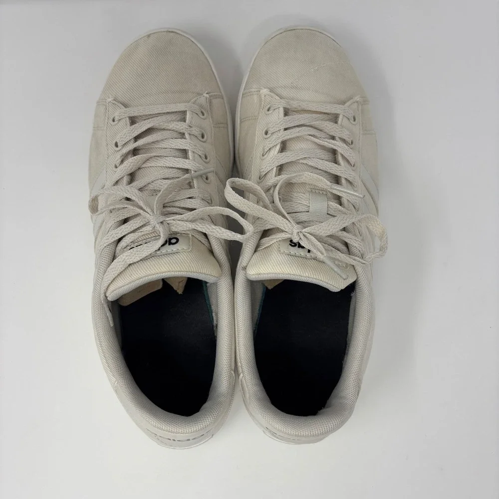 Adidas Daily 2.0 Mens Canvas Skate‎ Sneakers Off White Cream Low Top Shoes 10.5